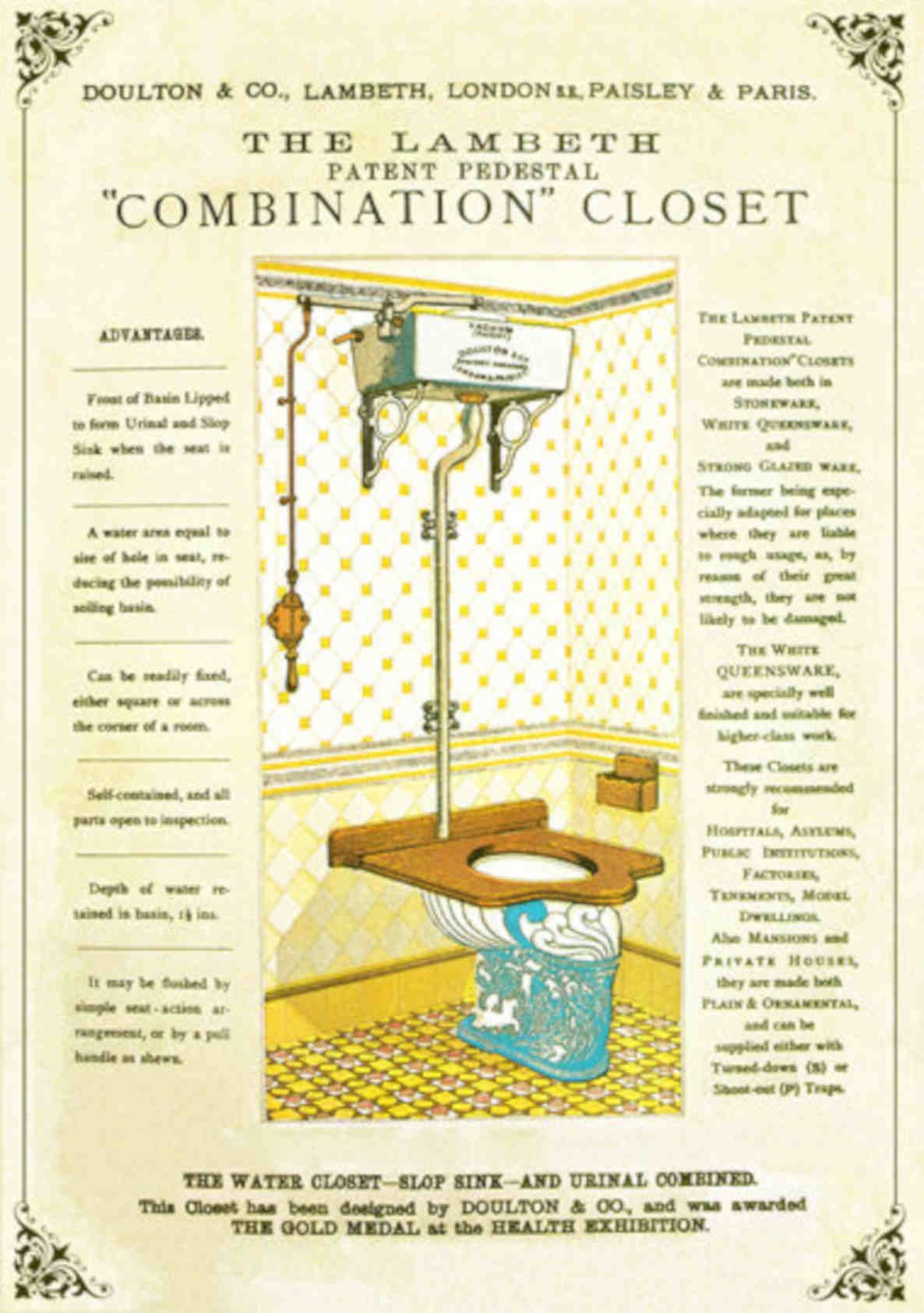 Lambeth Closet Toilet Vintage Retro Advert Poster A4 Photo Print