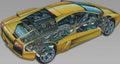 Lamborghini Murcielago cutaway A4 Photo Print