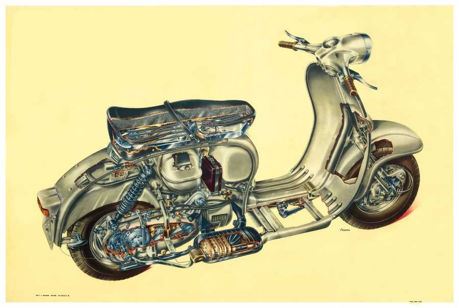 Lambretta Li cutaway A4 Photo Print