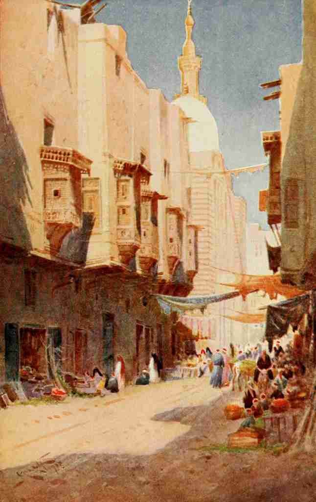 Lamplough Augustus Osborne 1877 1930 Egypt 1910 A Cairo street scene A4 Photo Print