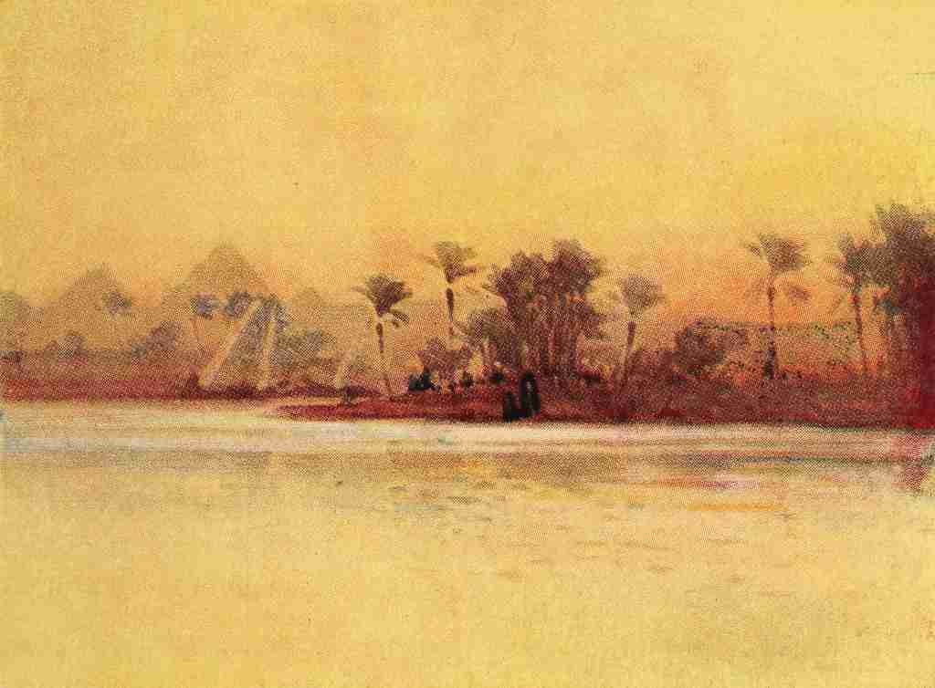 Lamplough Augustus Osborne 1877 1930 Egypt & how to see it 1907 The Nile off Sakkara A4 Photo Print