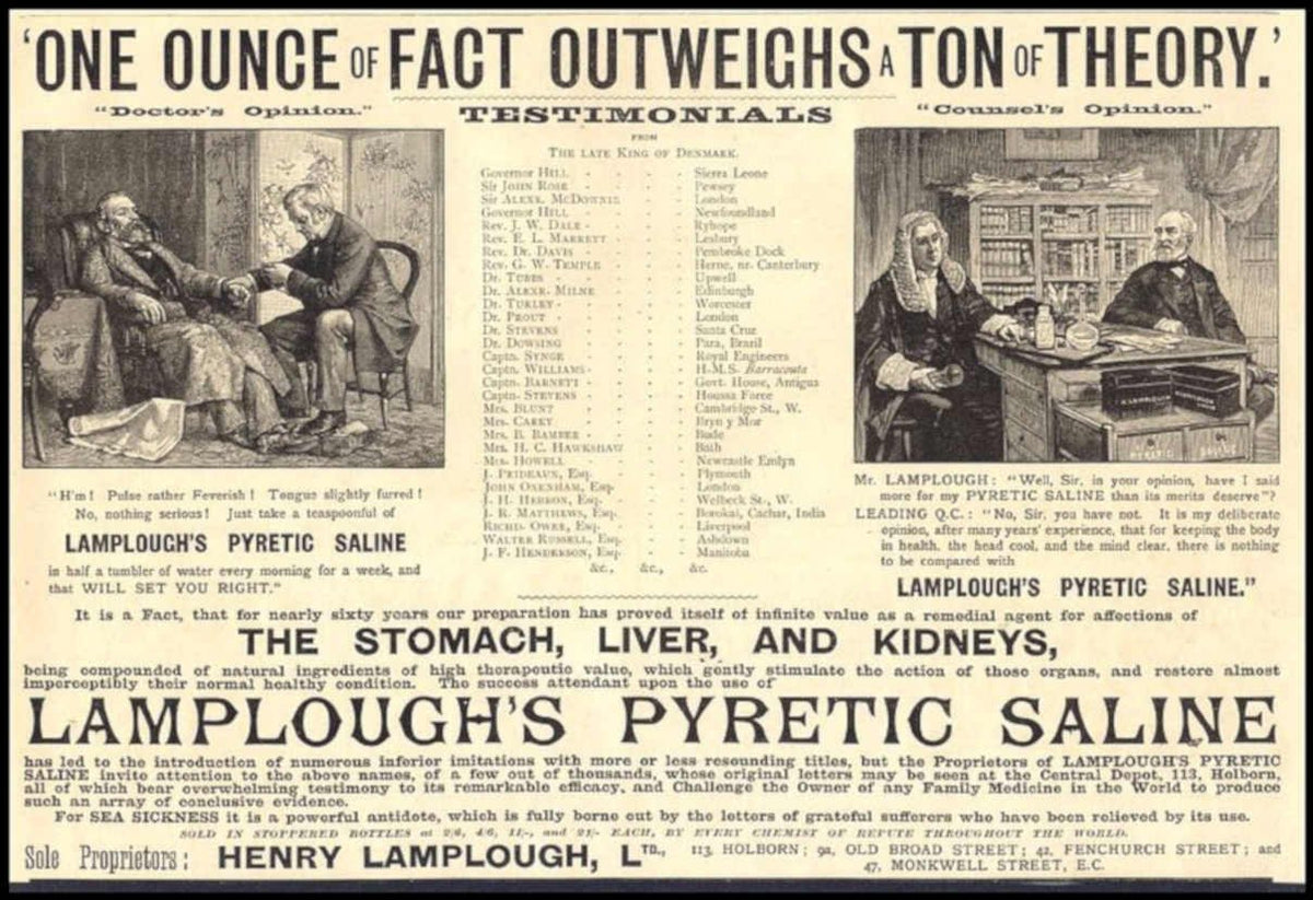 Lamploughs Pyretic Saline 1 Vintage Retro Advert Ads A4 Photo Print
