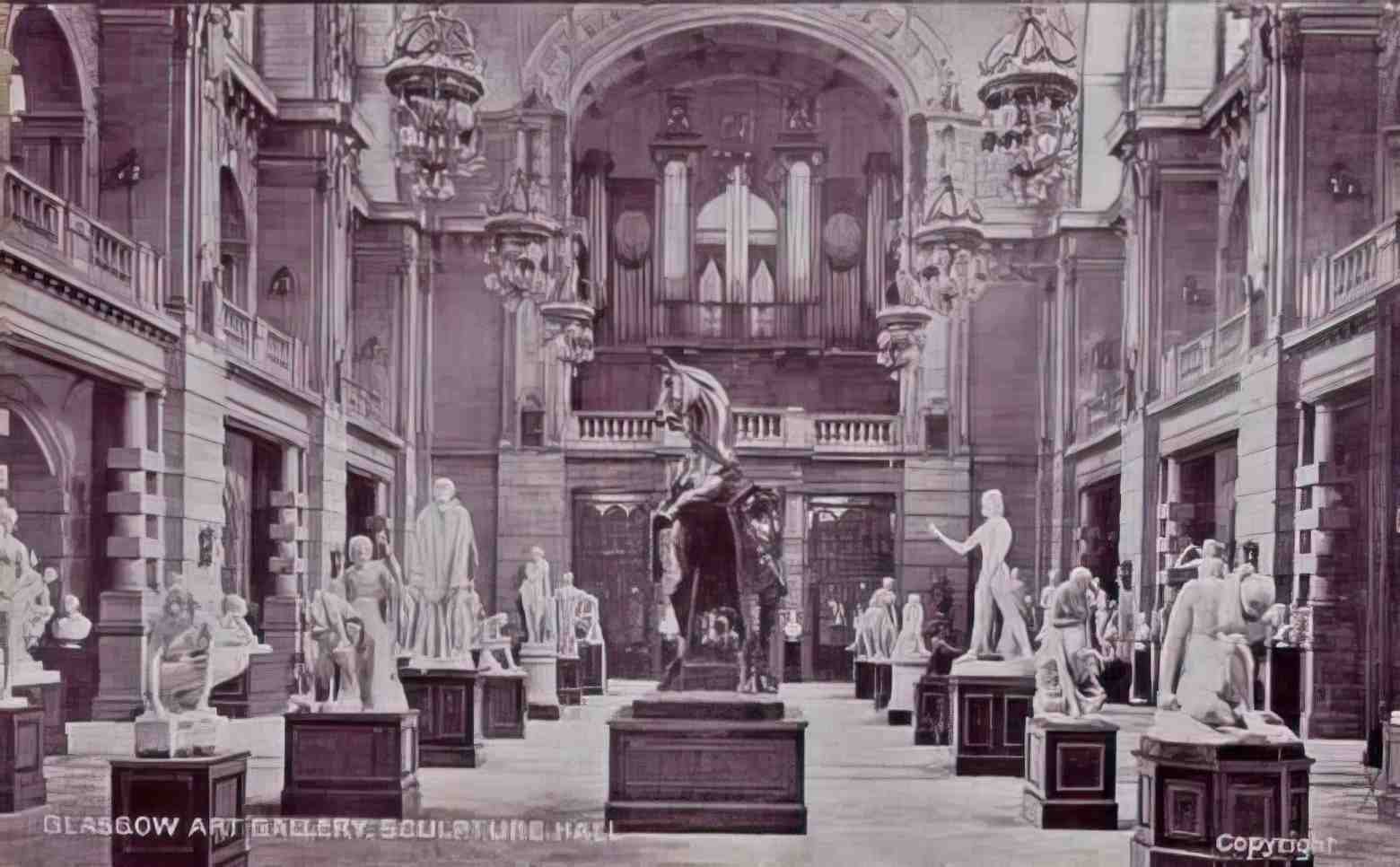 Lanarkshire Glasgow Art Gallery Sculpture Hall Vintage A4 Photo Print