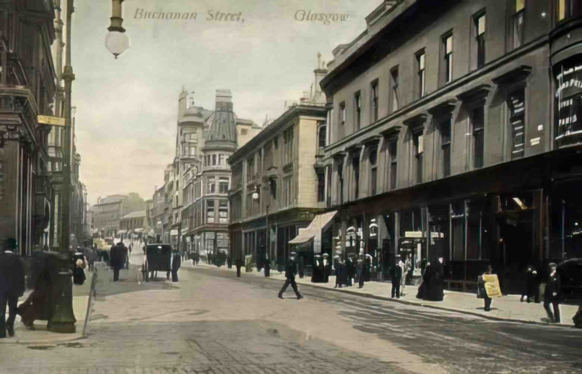 Lanarkshire Glasgow Buchanan Street Vintage A4 Photo Print