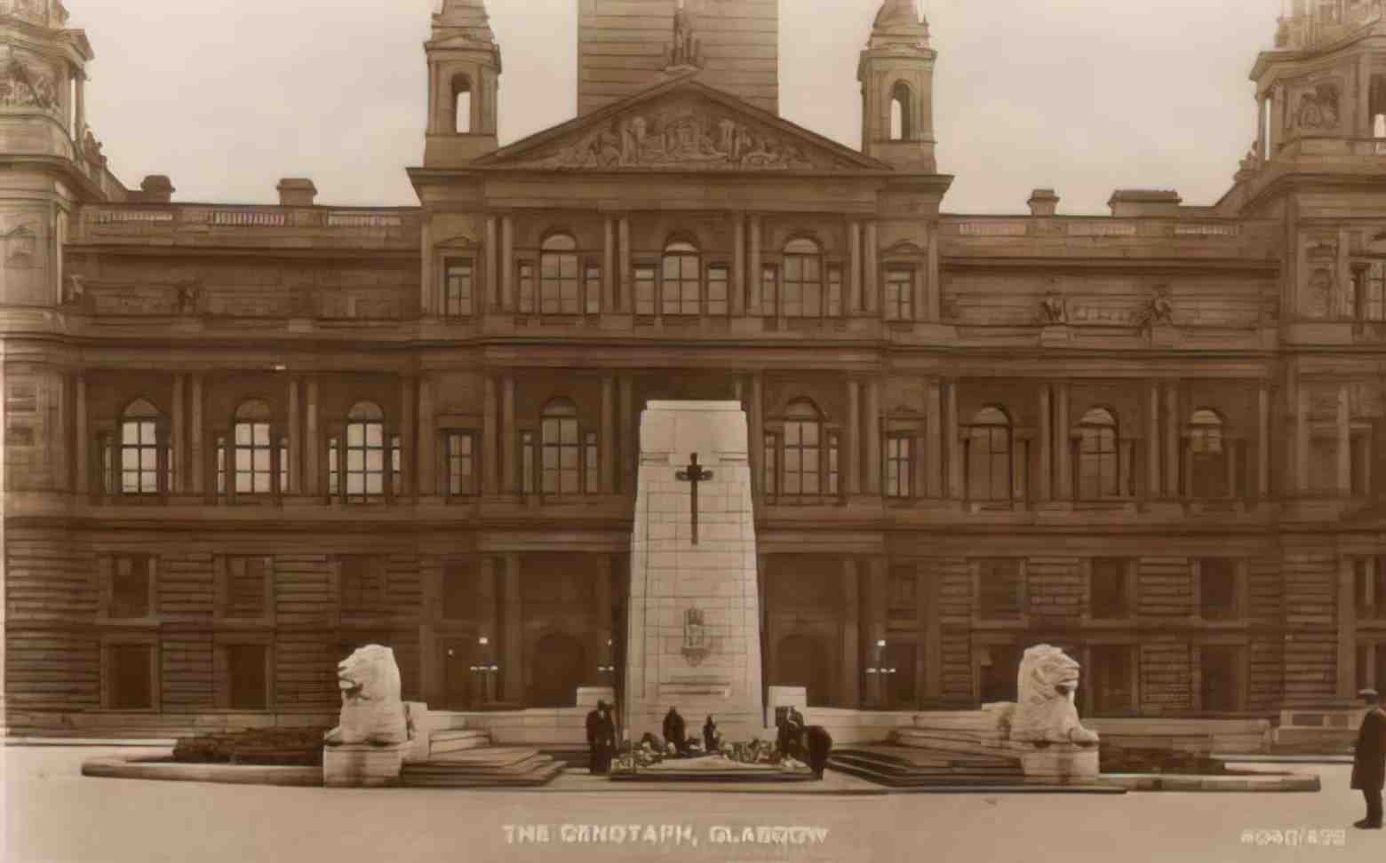 Lanarkshire Glasgow The Cenotaph Vintage A4 Photo Print
