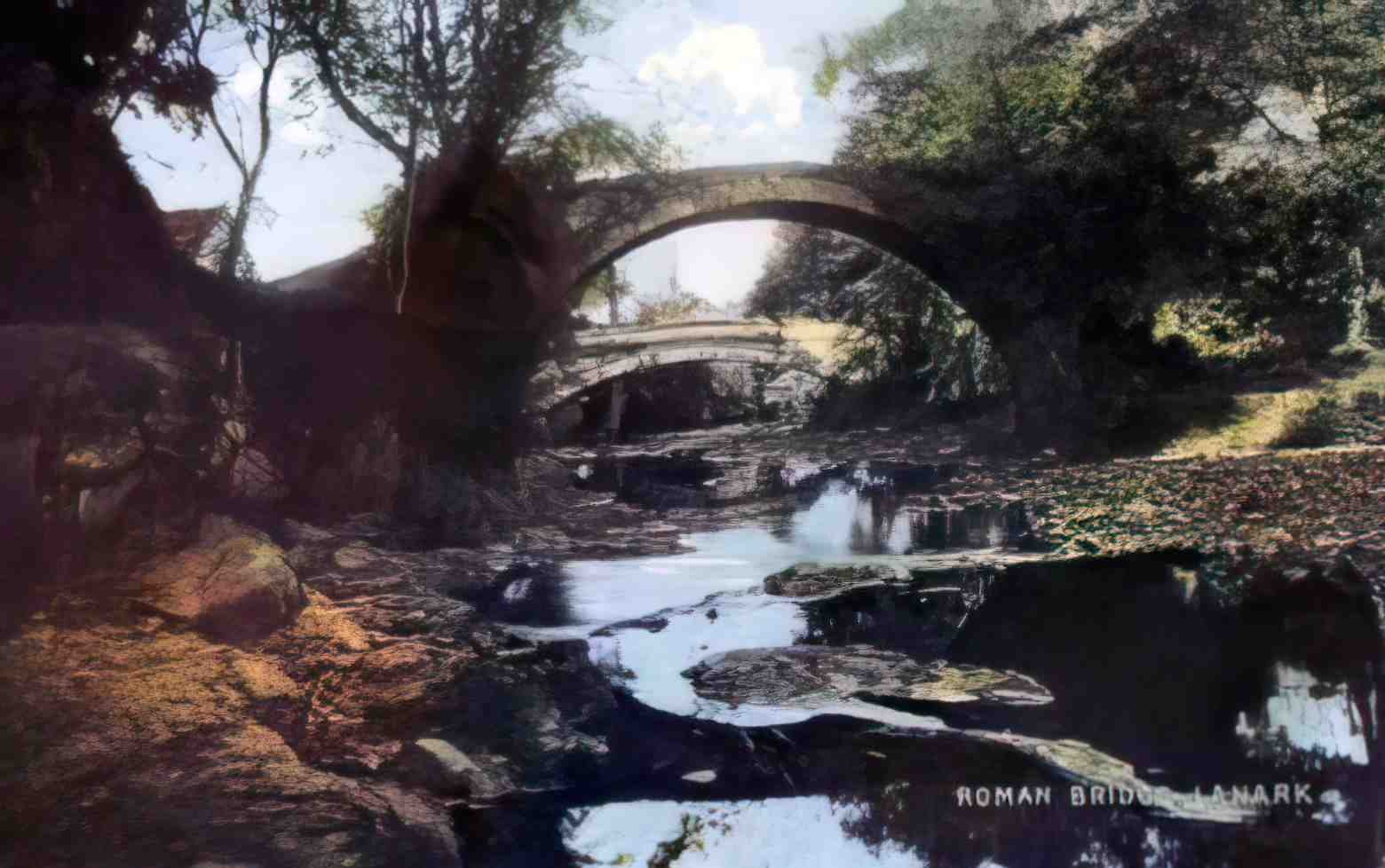 Lanarkshire Lanark Roman Bridge 1906 Vintage A4 Photo Print