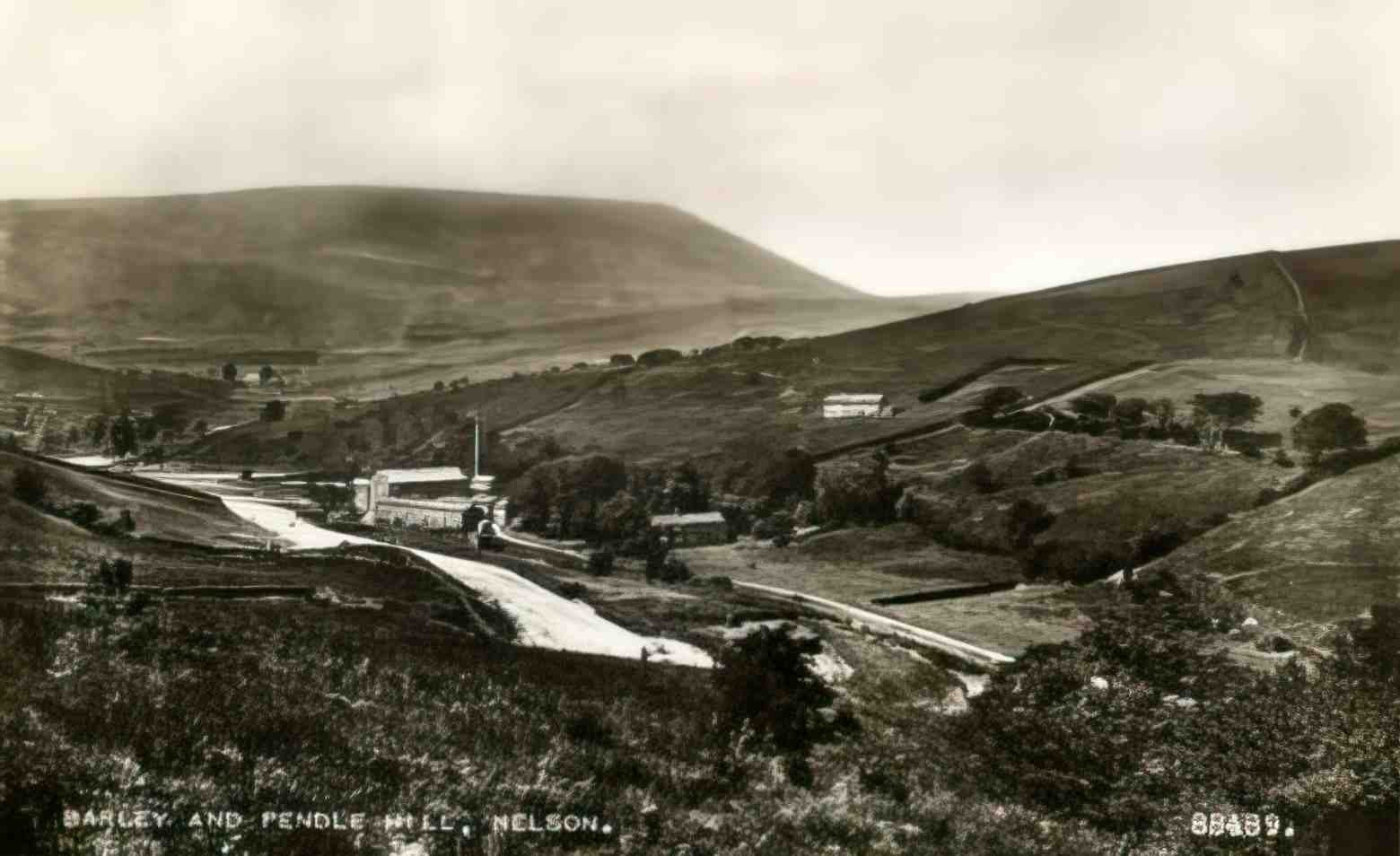 Lancashire Barley and Pendle Hill c1930 Vintage A4 Photo Print