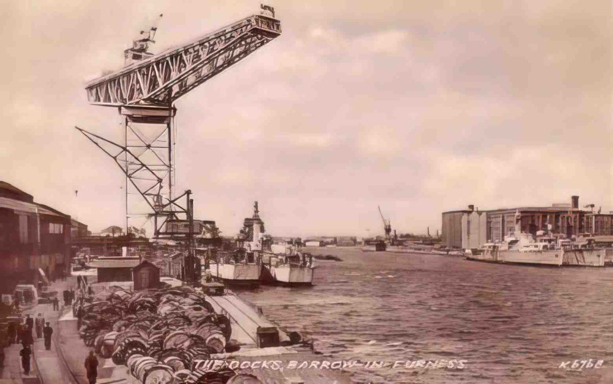 Lancashire Barrow in Furness Docks Vintage A4 Photo Print