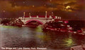 Lancashire Blackpool Bridge and Lake Stanley Park Moonlit Vintage A4 Photo Print