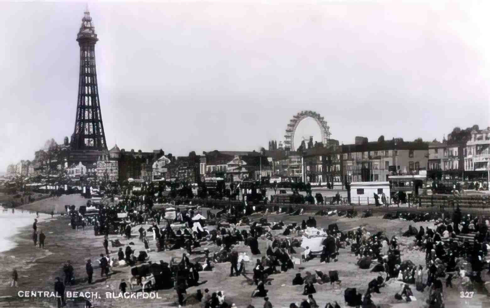 Lancashire Blackpool Central Beach Vintage A4 Photo Print