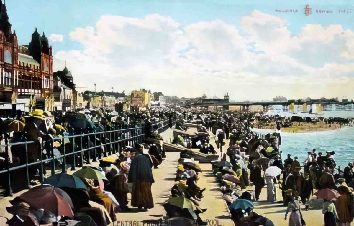 Lancashire Blackpool Central Prom 1910s Vintage A4 Photo Print