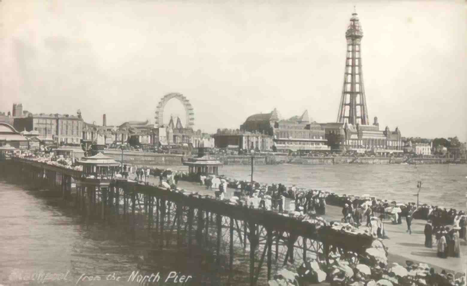 Lancashire Blackpool From the North Pier 1910s Vintage A4 Photo Print