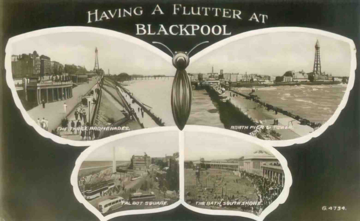 Lancashire Blackpool Multiview 1930s Vintage A4 Photo Print