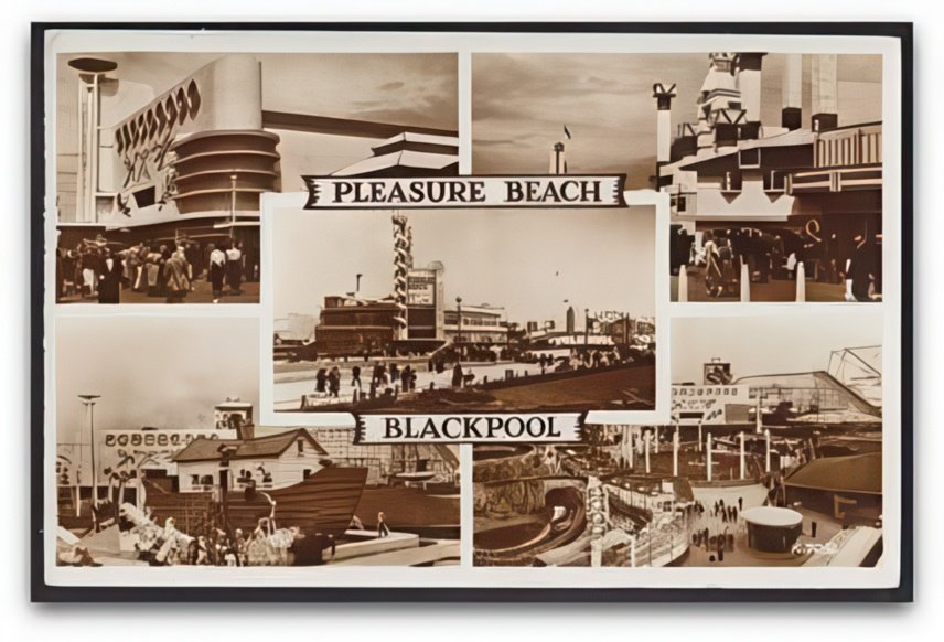 Lancashire Blackpool Pleasure Beach 5 Views Noahs Ark Vintage A4 Photo Print