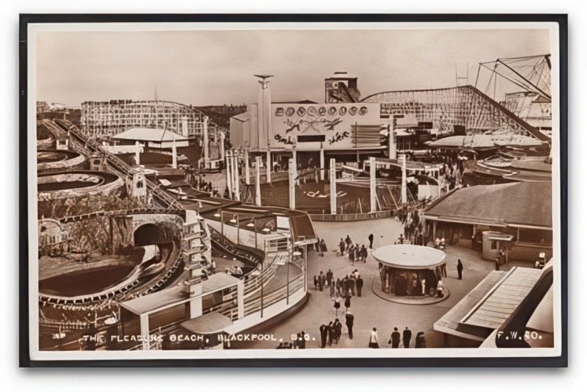 Lancashire Blackpool Pleasure Beach Faiground Rides Big Dipper Vintage A4 Photo Print