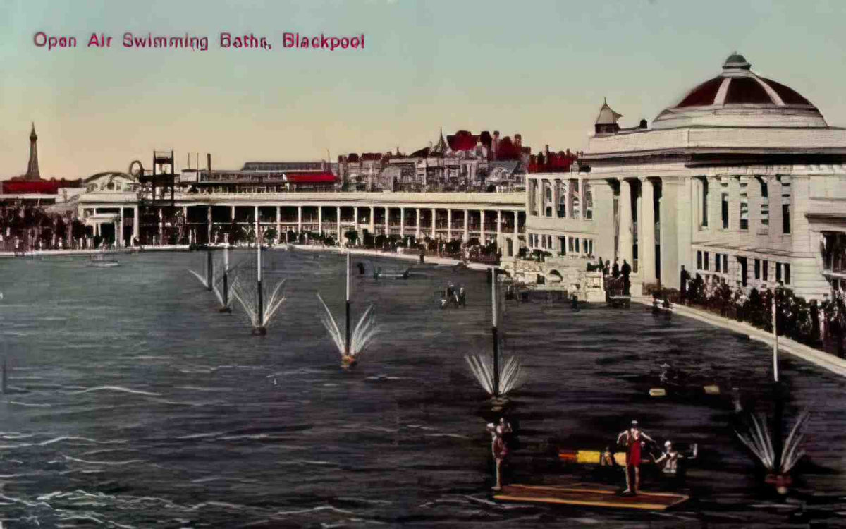 Lancashire Blackpool Swimming Baths 1920s Vintage A4 Photo Print