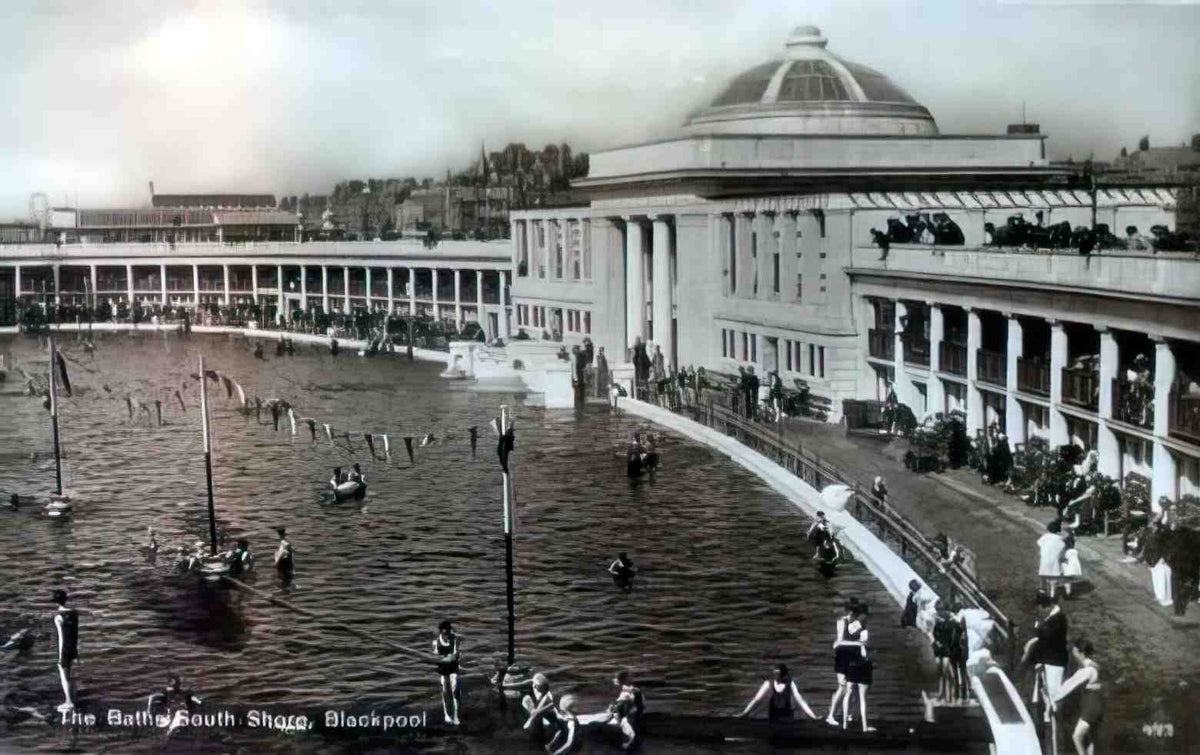Lancashire Blackpool The Baths 1930s Vintage A4 Photo Print