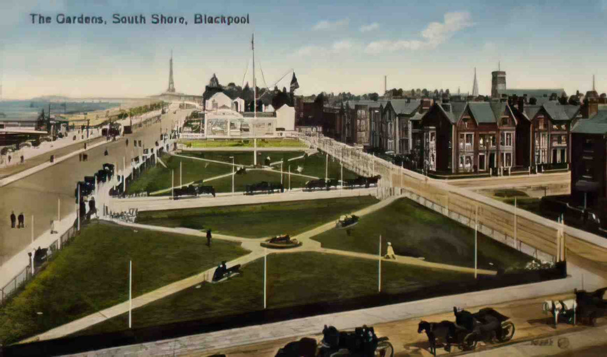 Lancashire Blackpool The Gardens South Shore Vintage A4 Photo Print