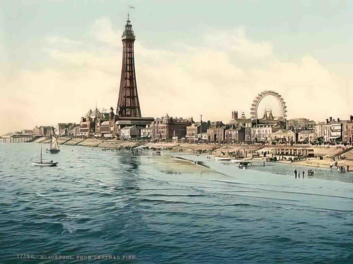 Lancashire Blackpool Tower from the Central Pier Vintage A4 Photo Print