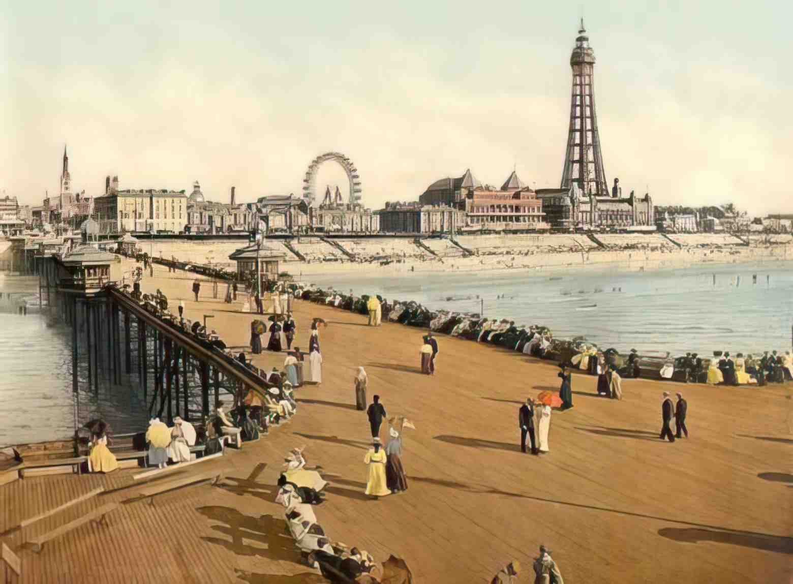 Lancashire Blackpool Tower from the North Pier Vintage A4 Photo Print
