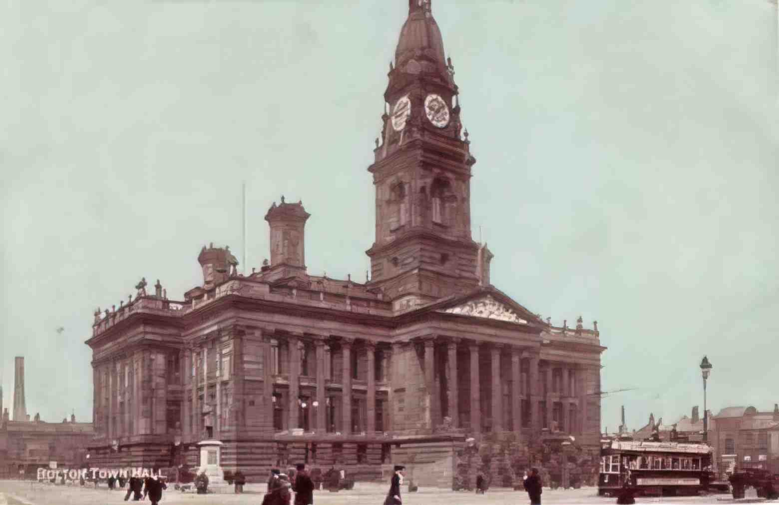 Lancashire Bolton Town Hall 1900s Vintage A4 Photo Print