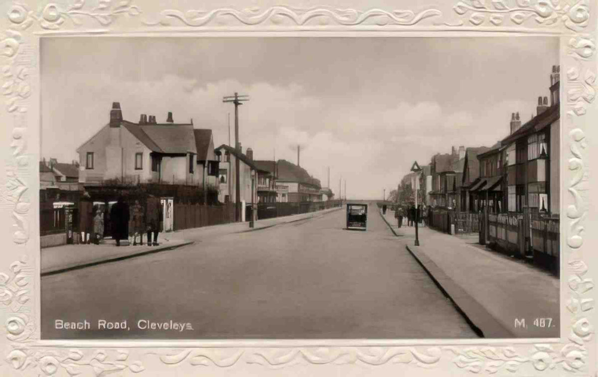Lancashire Cleveleys Beach Road Vintage A4 Photo Print