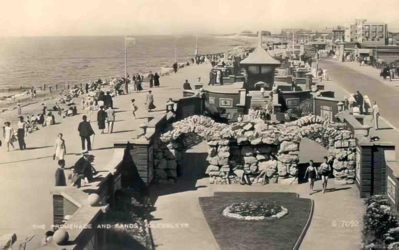 Lancashire Cleveleys The Promenade and Sands Vintage A4 Photo Print