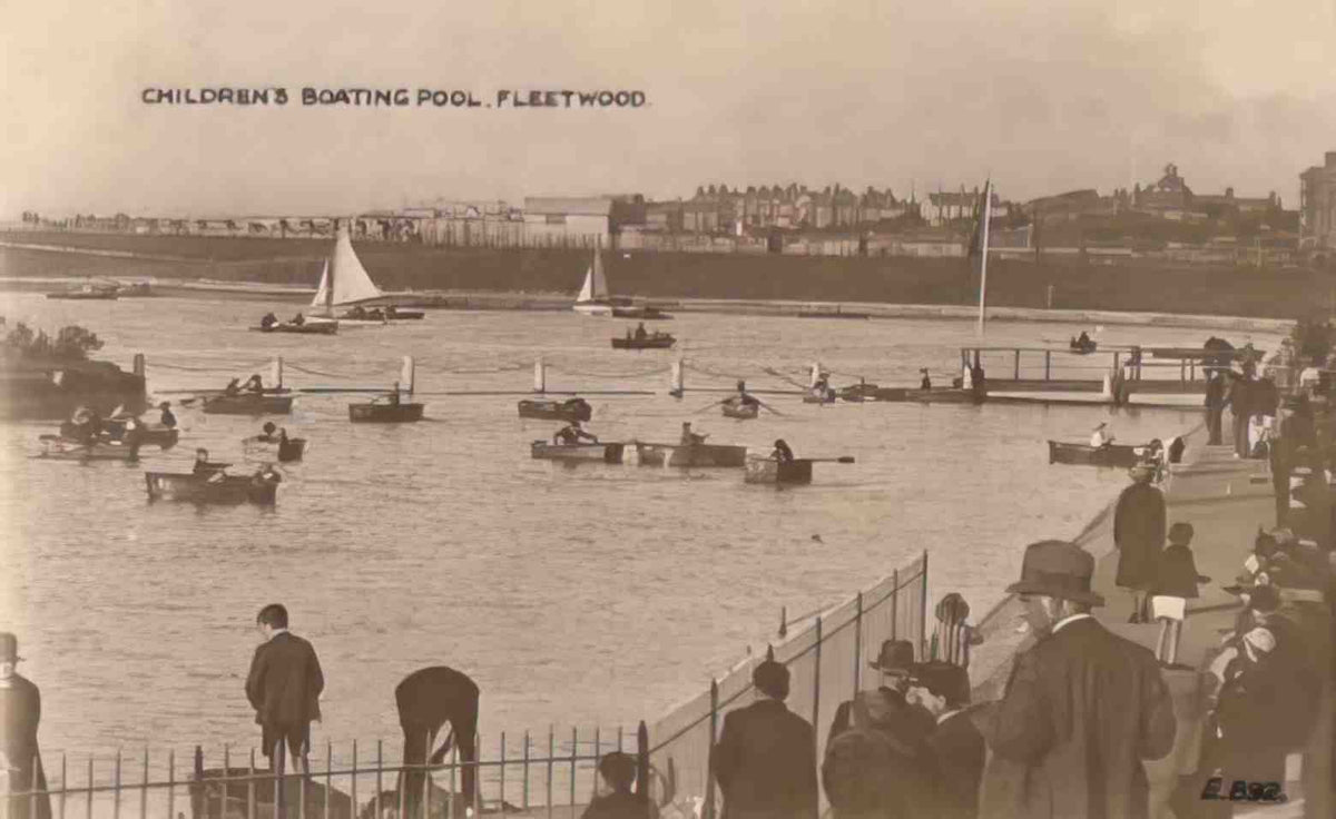Lancashire Fleetwood Childrens Boating Pool Vintage A4 Photo Print