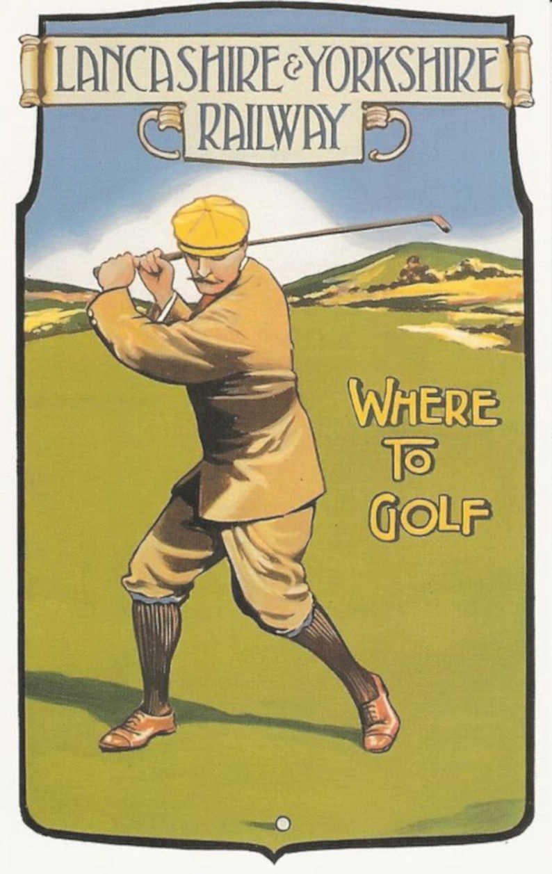 Lancashire Golf Railway Vintage Retro Advert Poster A4 Photo Print