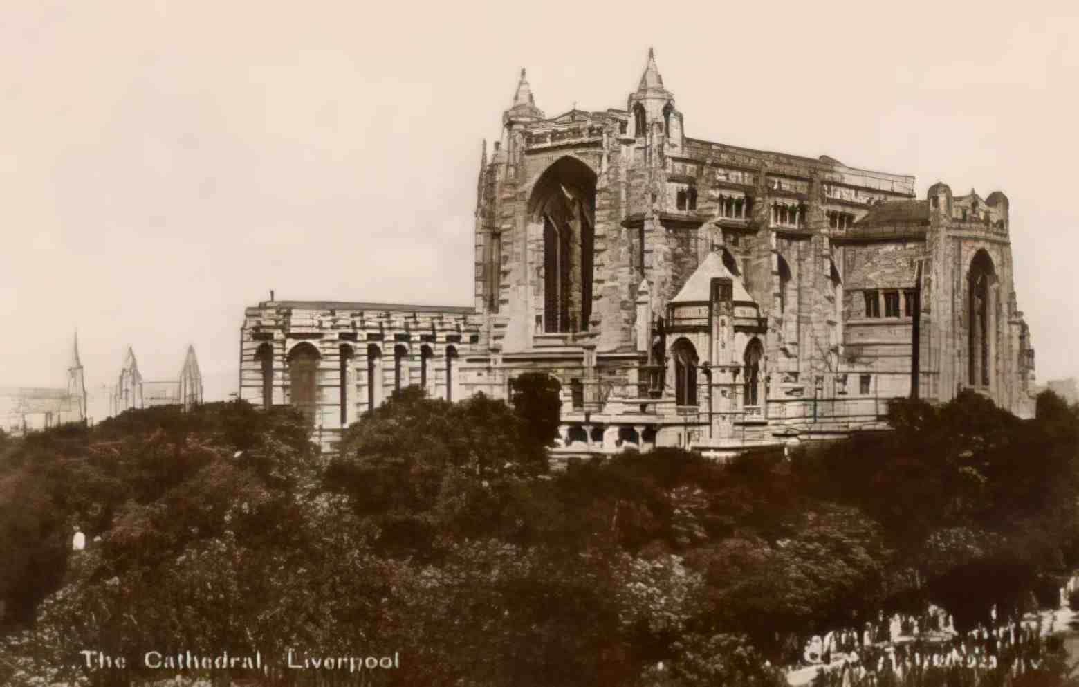 Lancashire Liverpool Cathedral Vintage A4 Photo Print