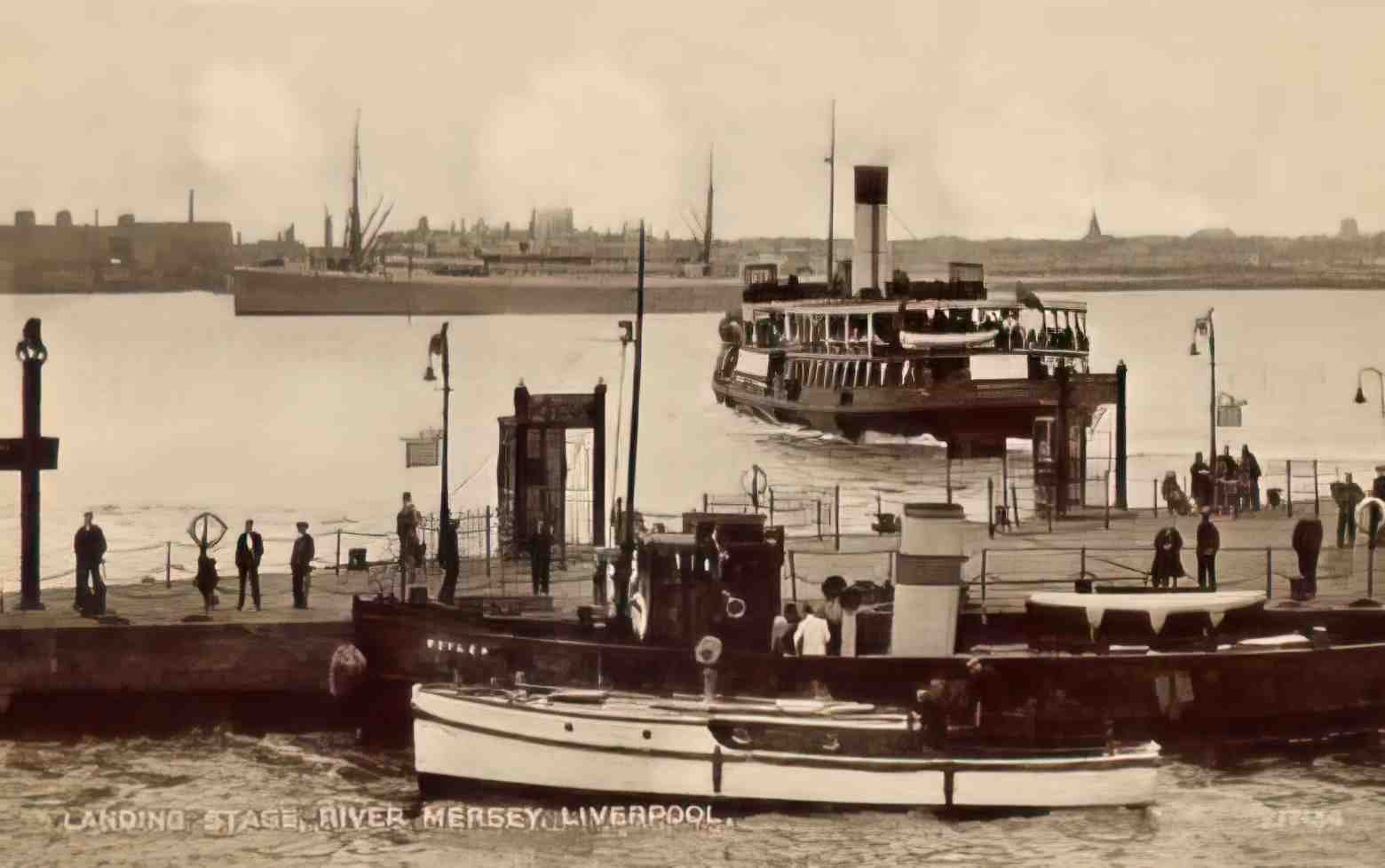 Lancashire Liverpool Landing Stage River Mersey Vintage A4 Photo Print