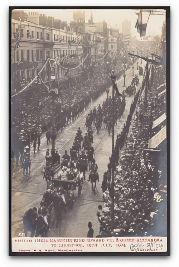 Lancashire Liverpool Royal Visit Edward Vii Queen Alexandra 1904 Procession Vintage A4 Photo Print
