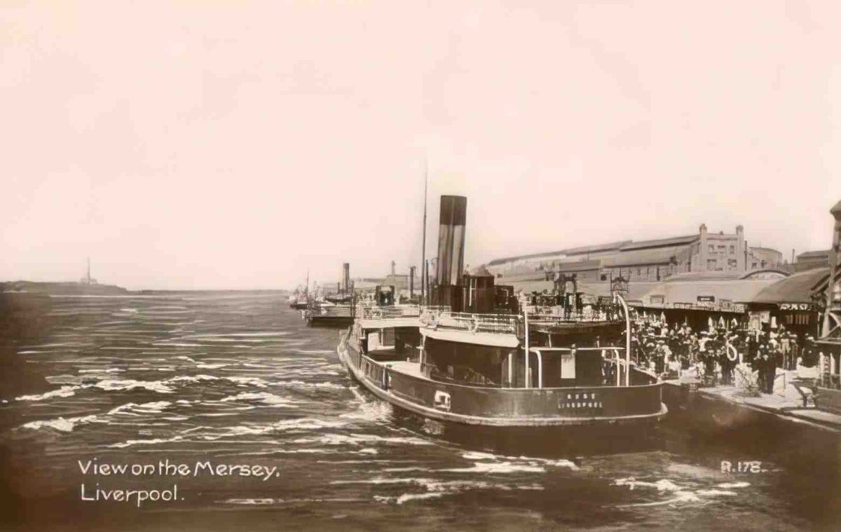 Lancashire Liverpool View on the Mersey Vintage A4 Photo Print