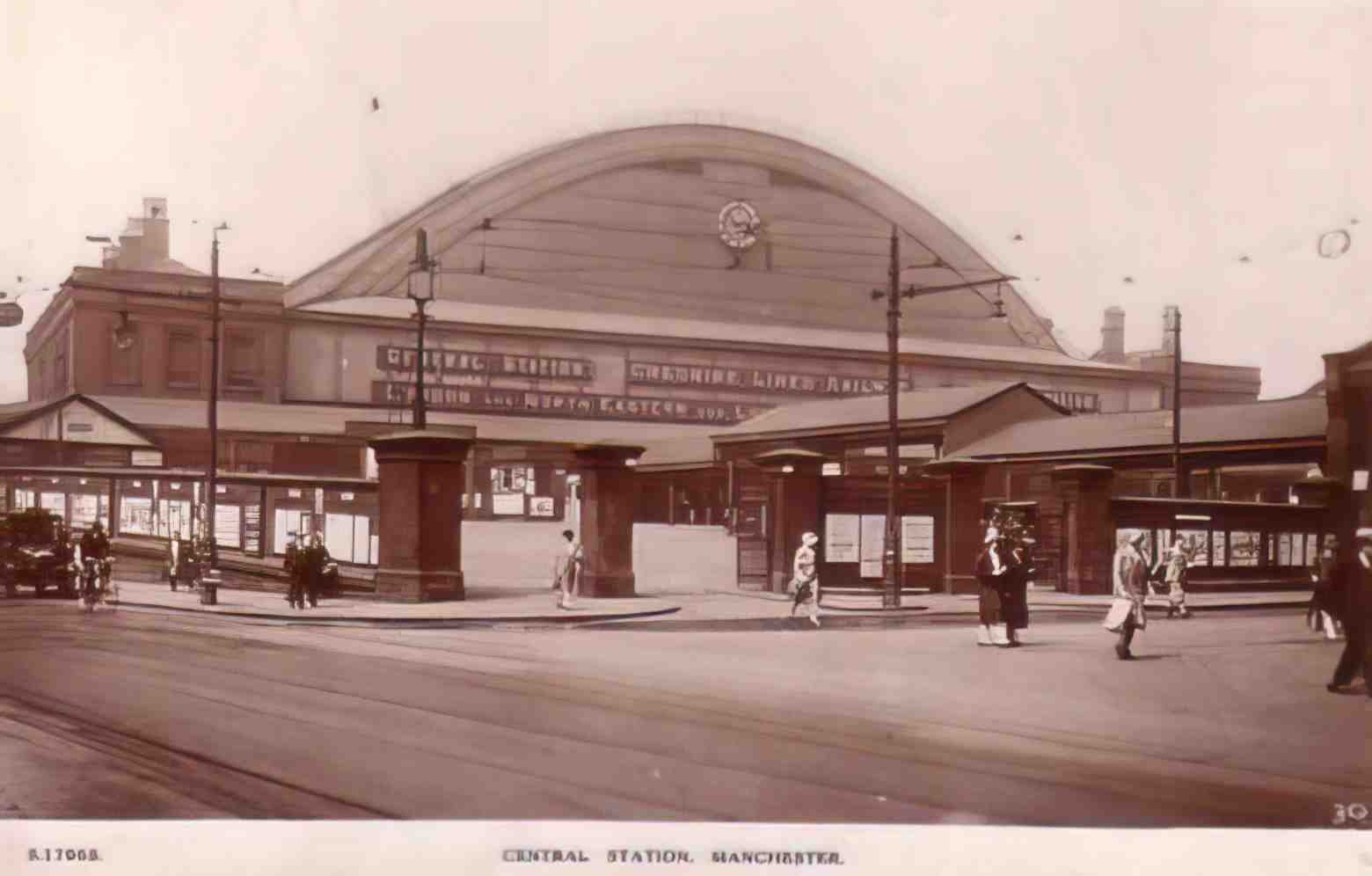 Lancashire Manchester Central Rail Station Vintage A4 Photo Print