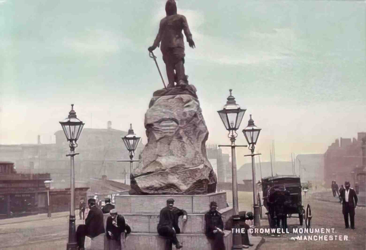 Lancashire Manchester Cromwell Monument 1910s Vintage A4 Photo Print