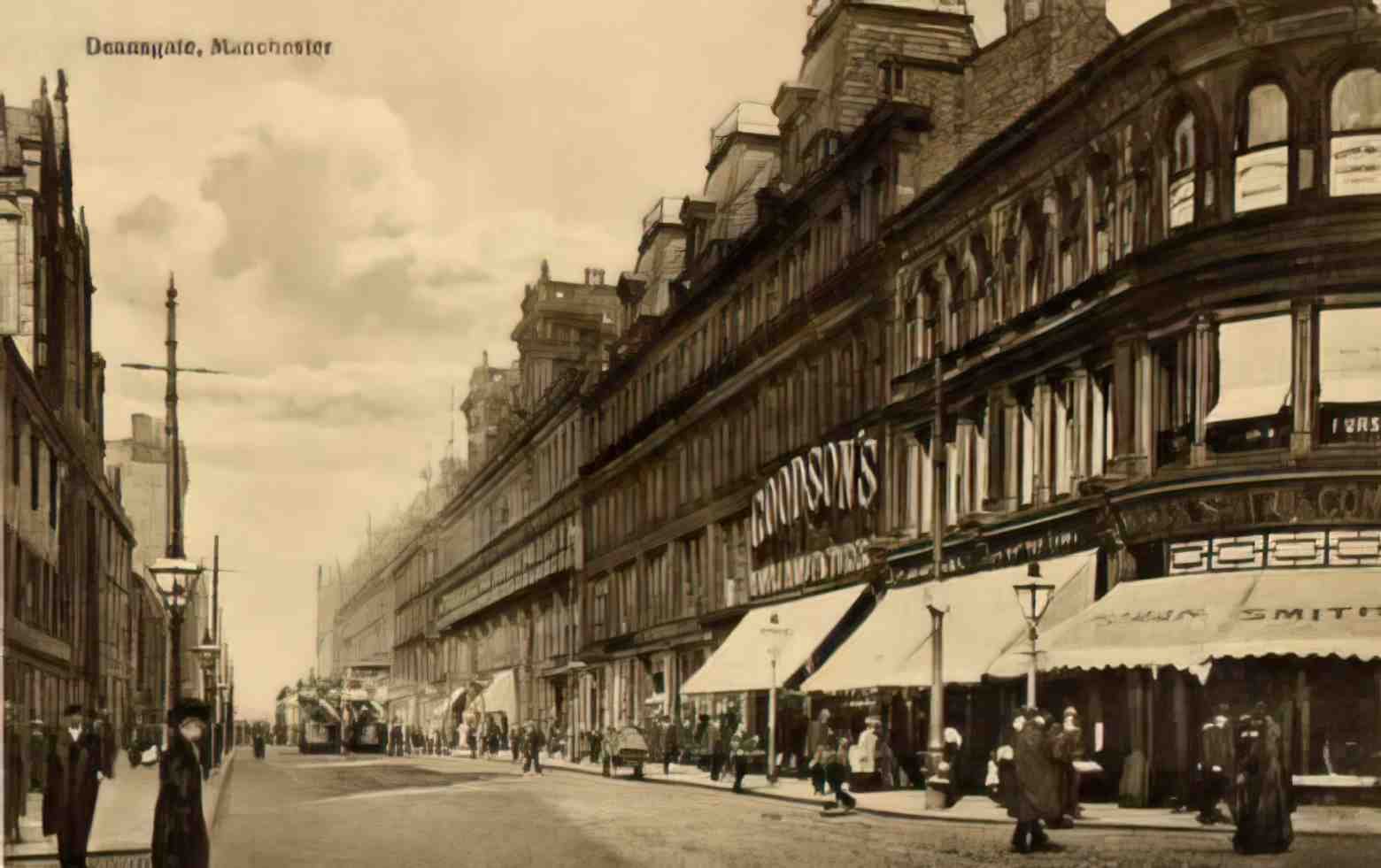 Lancashire Manchester Deansgate c1910s Vintage A4 Photo Print