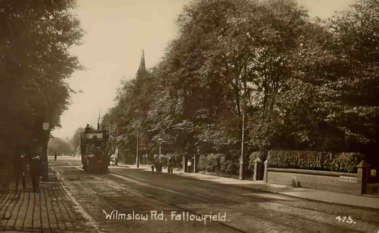 Lancashire Manchester Fallowfield Wilmslow Road c1910s Vintage A4 Photo Print