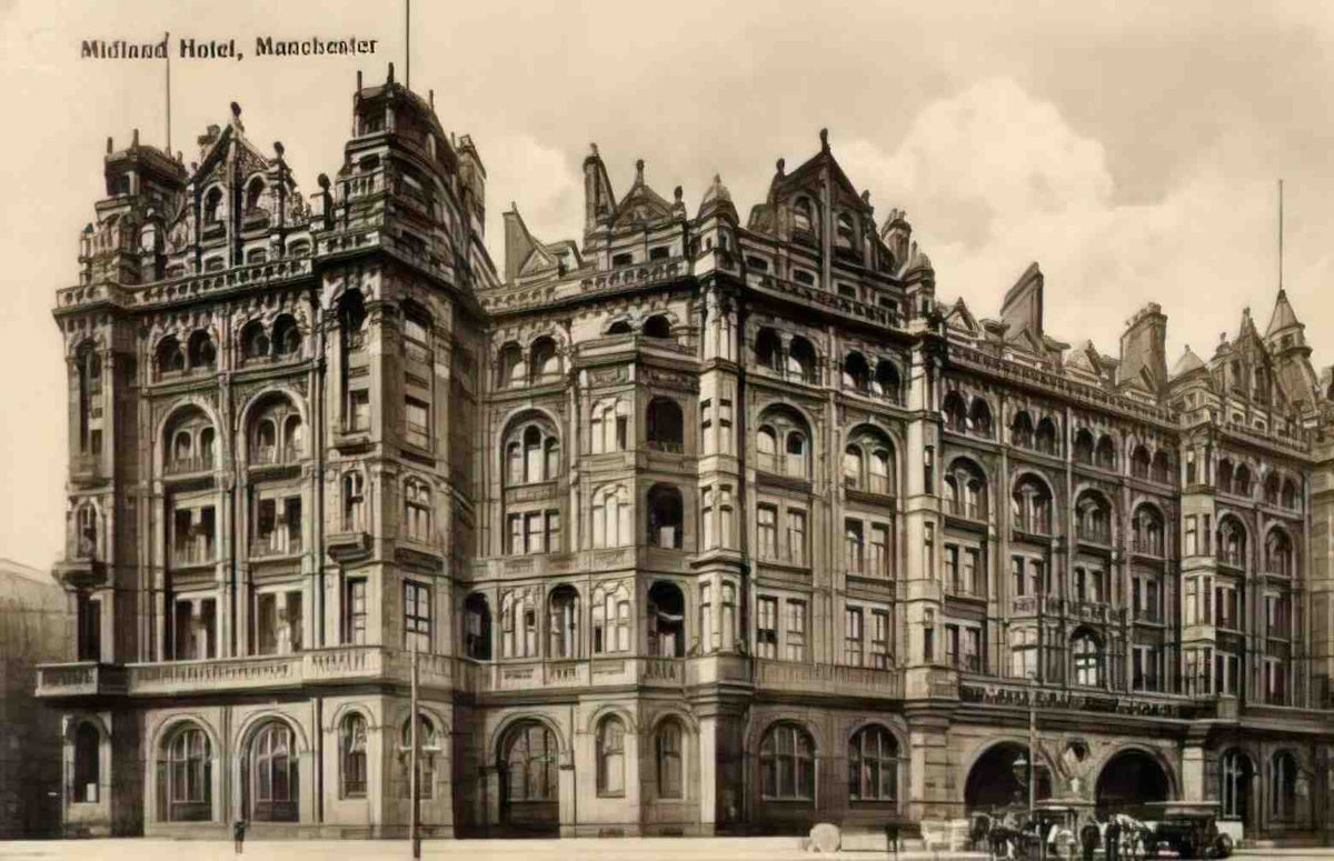 Lancashire Manchester Midland Hotel Vintage A4 Photo Print
