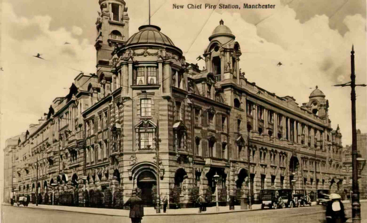 Lancashire Manchester New Chiel Fire Station Vintage A4 Photo Print