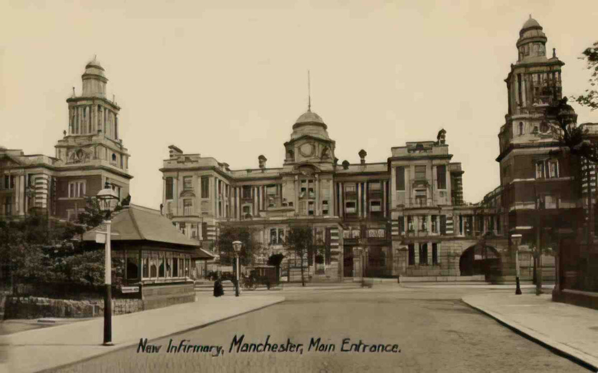 Lancashire Manchester New Infirmary Main Entrance Vintage A4 Photo Print