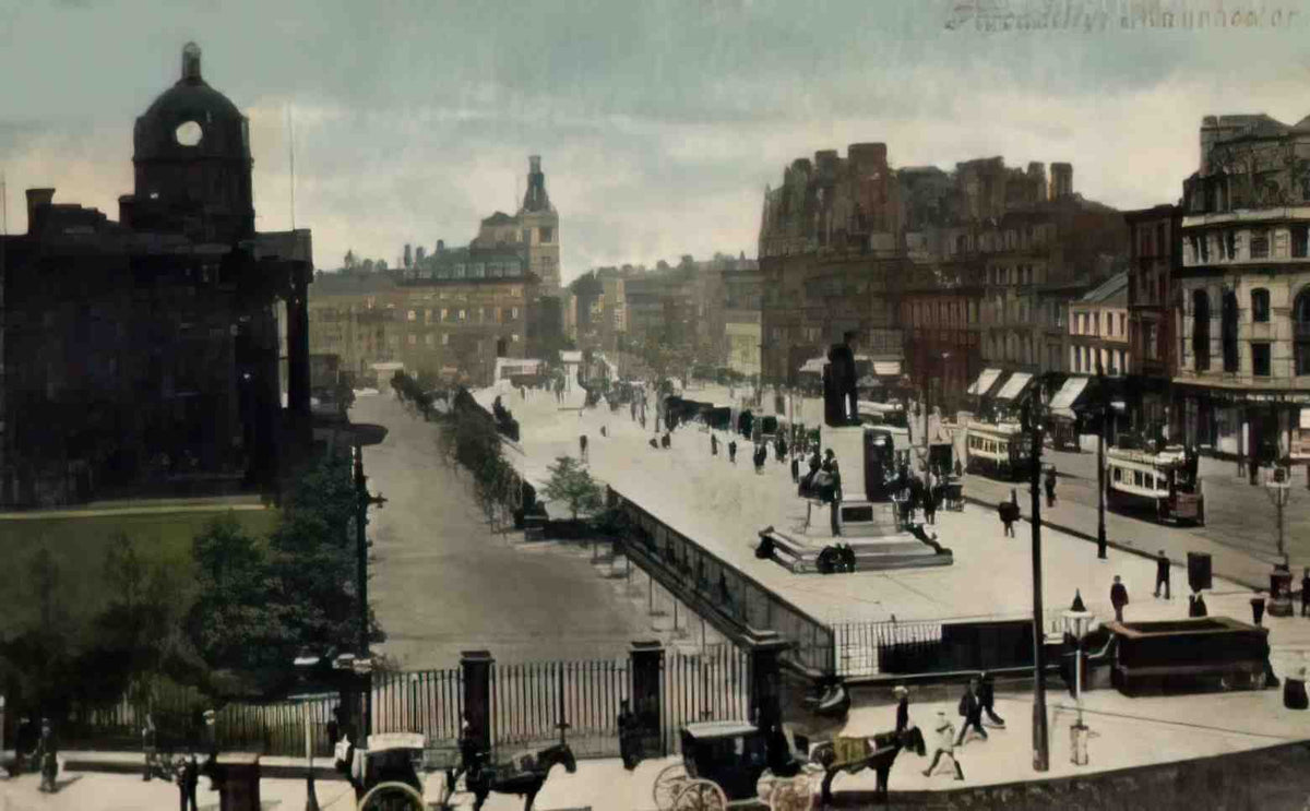 Lancashire Manchester Piccadilly Vintage A4 Photo Print
