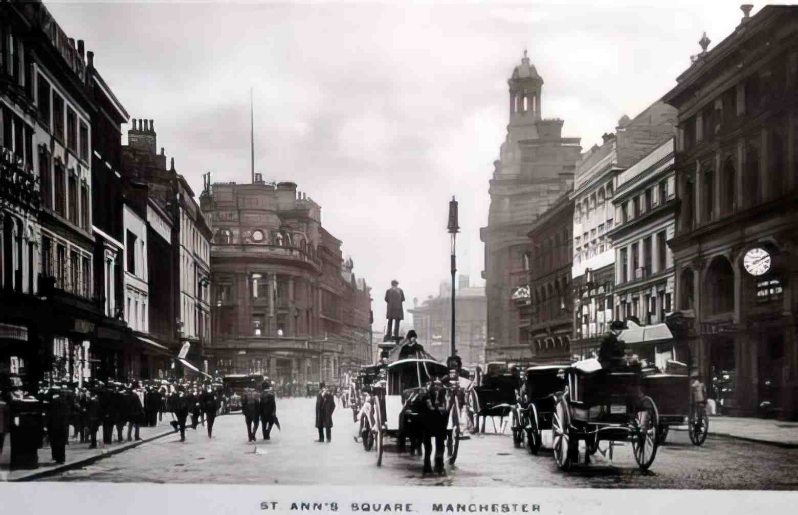 Lancashire Manchester St Anns Square Vintage A4 Photo Print
