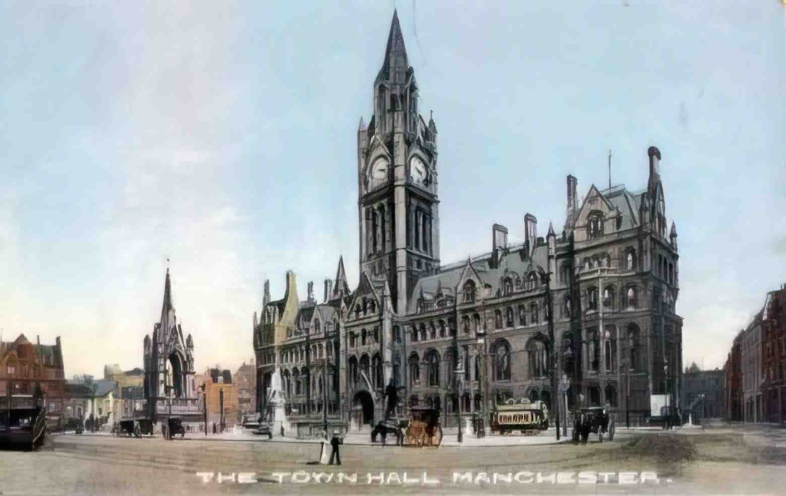 Lancashire Manchester Town Hall 1900s Vintage A4 Photo Print