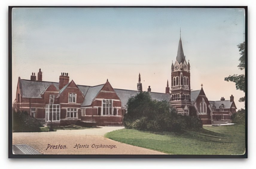Lancashire Preston Harris Orphanage & Gardens From Driveway Vintage A4 Photo Print