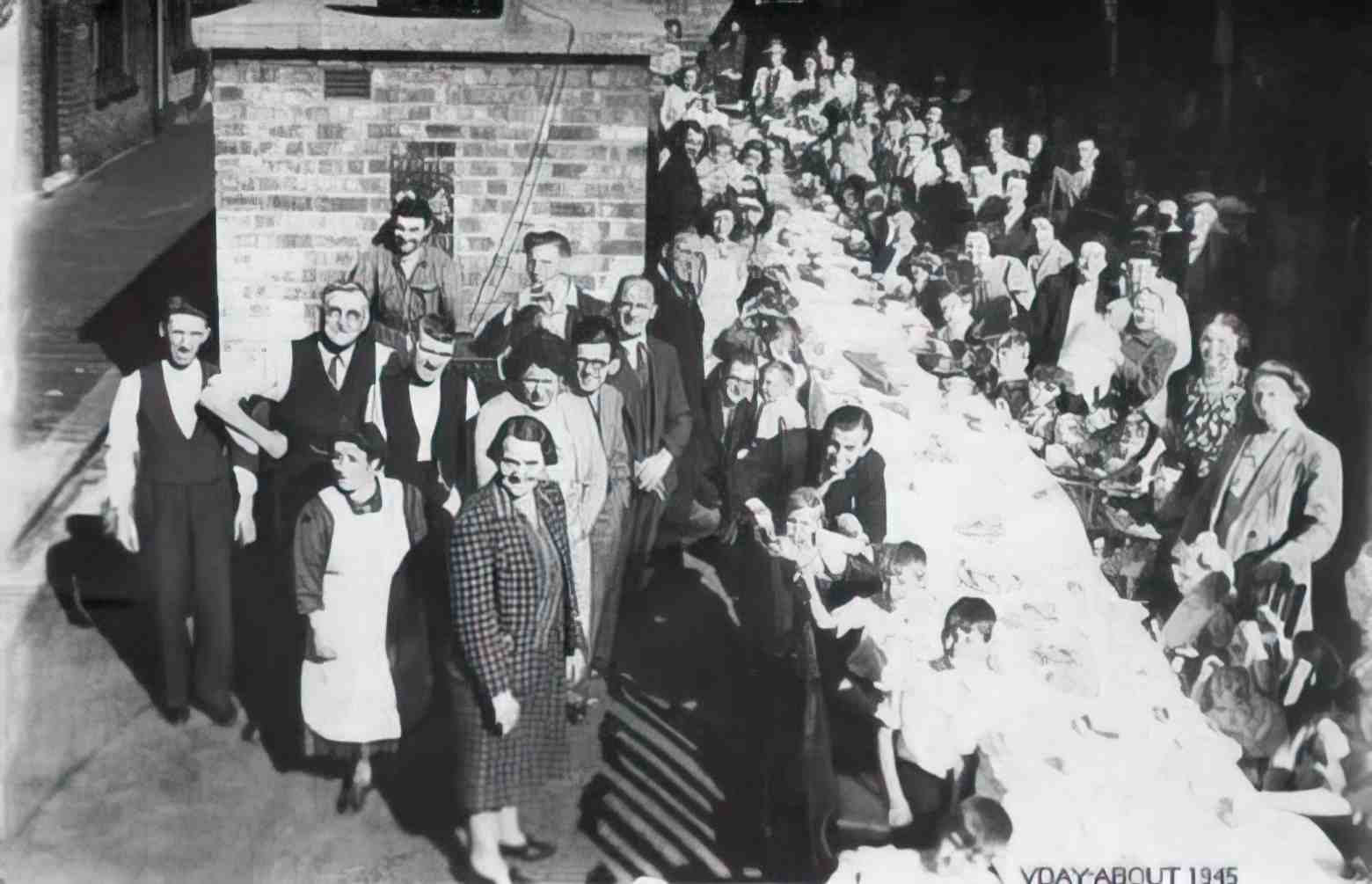 Lancashire Preston Scott Street VE Day celebrations 1945 Vintage A4 Photo Print