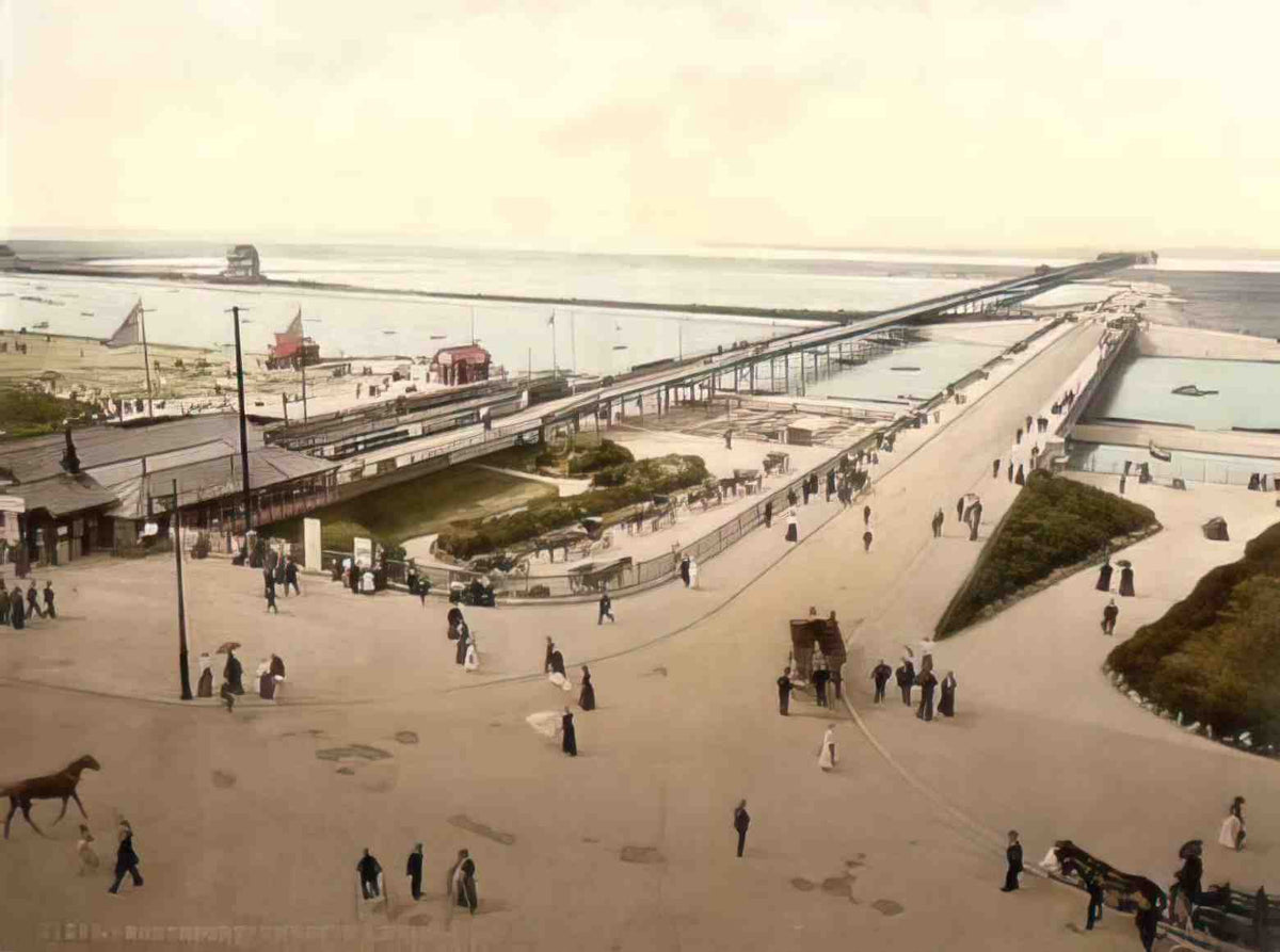 Lancashire Southport Pier and Bridge Vintage A4 Photo Print