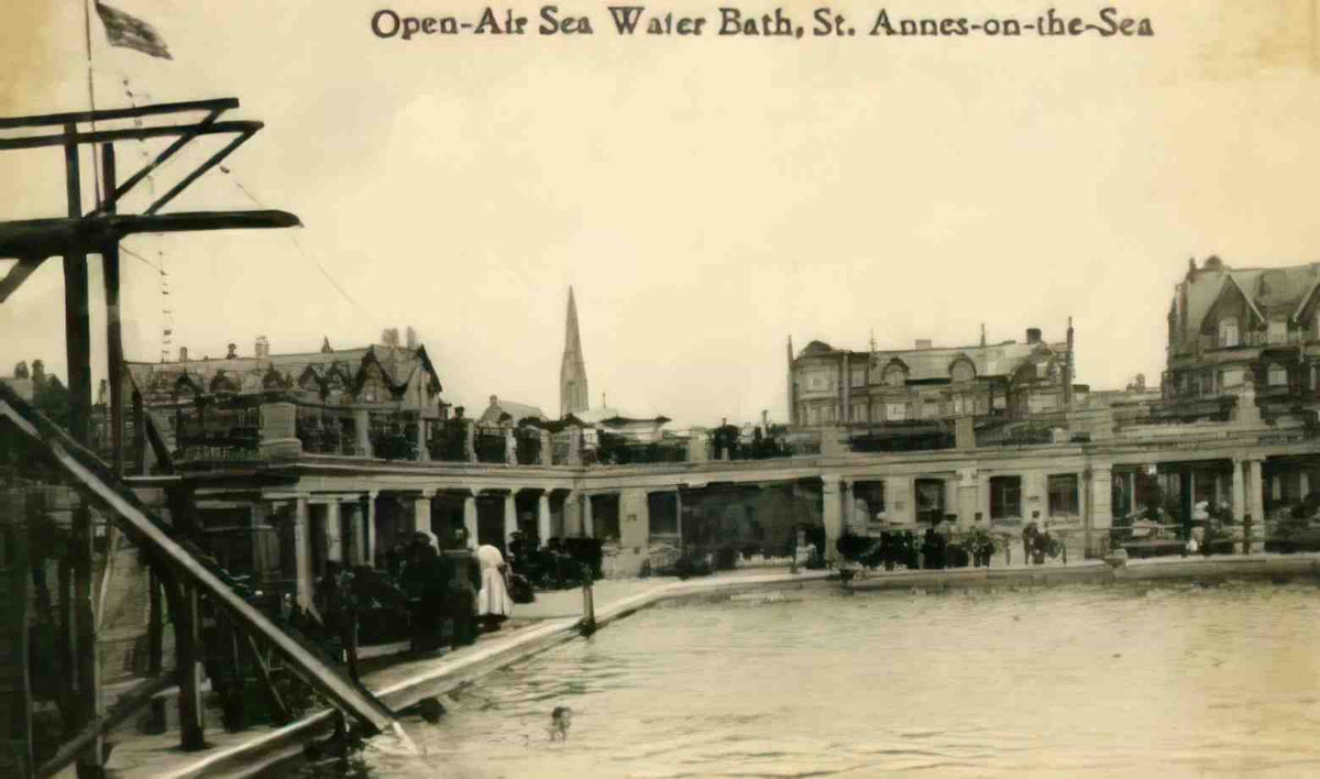 Lancashire St Annes on Sea Open Air Water Bath Vintage A4 Photo Print