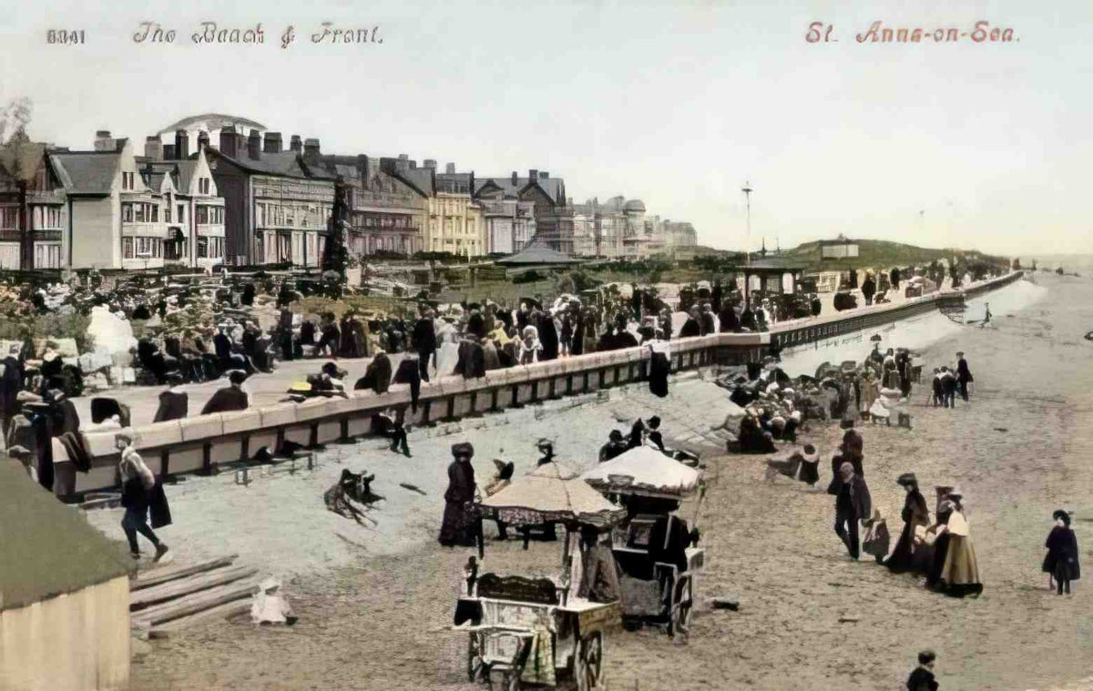 Lancashire St Annes on Sea The beach and front Vintage A4 Photo Print