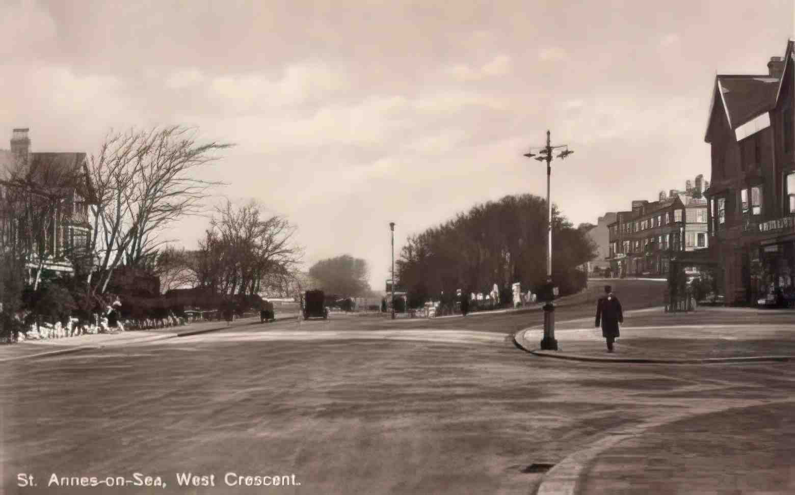 Lancashire StAnnesonSea West Crescent Vintage A4 Photo Print