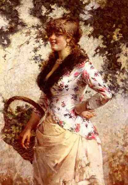 Lancerotto Egisto A Young Woman In A Vineyard A4 Photo Print